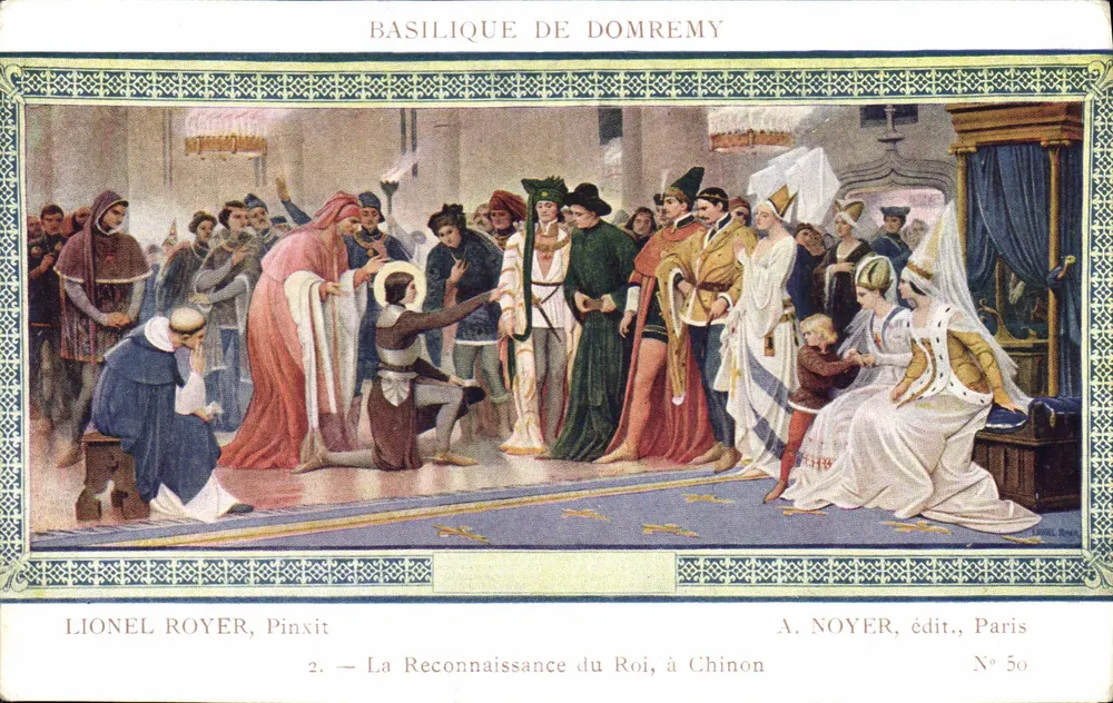 Basilika von Domrémy — Die Anerkennung des Königs in Chinon — Lionel Royer, Pinnxit, A. Noyer, Verlag, Paris, Nr. 50 - Vorderseite