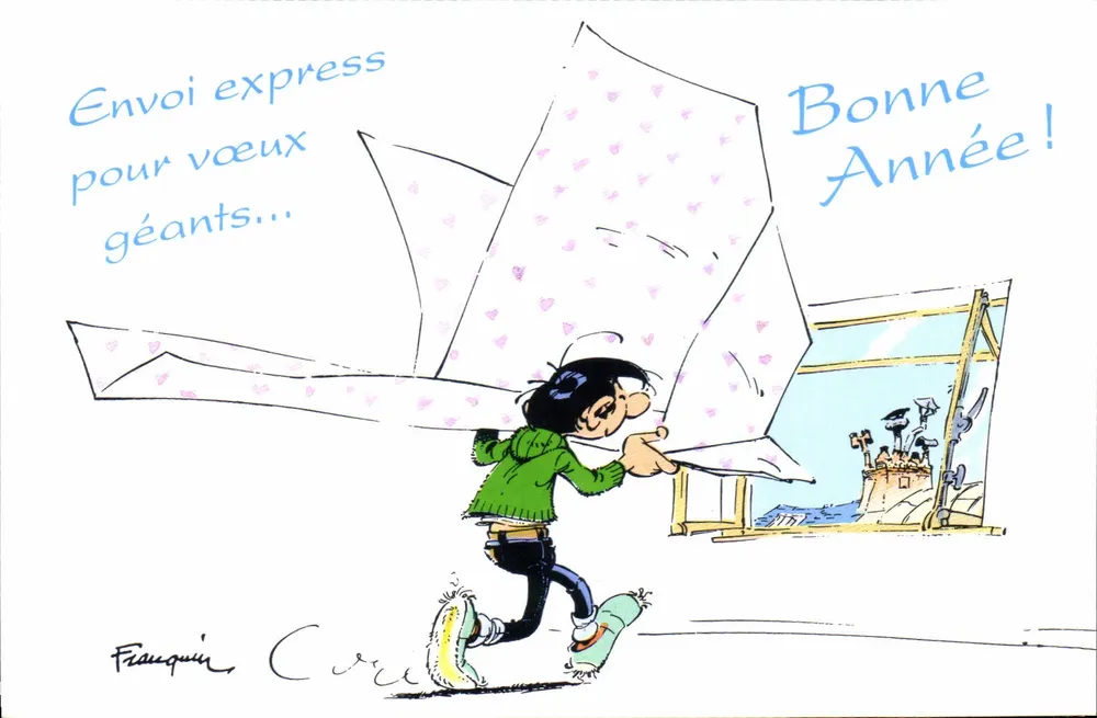 Lagaffe — Expresslieferung für riesige Wünsche... — Franquin, Serie M. 4, Editions Dalix - Vorderseite