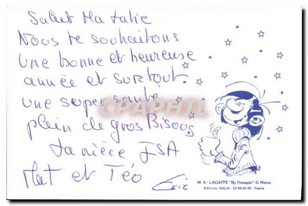 Lagaffe — Expresslieferung für riesige Wünsche... — Franquin, Serie M. 4, Editions Dalix - Rückseite