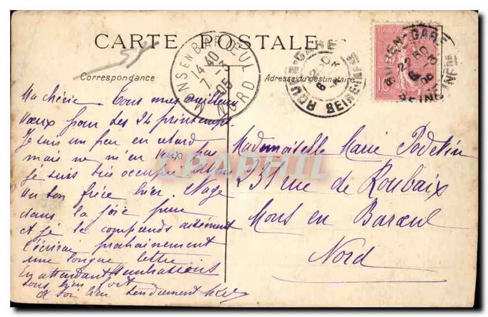 Jovem mulher — Espiçadeira — Greuze, n° 1901 - Verso