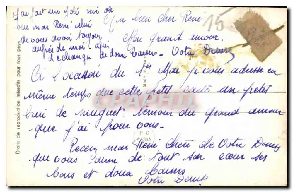 Ich hatte einen Traum — romantische Szene unter den Sternen — PC Paris n°4769/1 - Rückseite