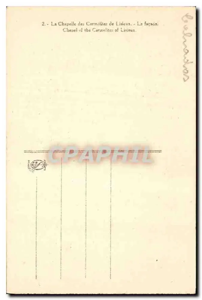Kapelle der Karthäuserinnen von Lisieux — Fassade — Verlag unbekannt - Rückseite