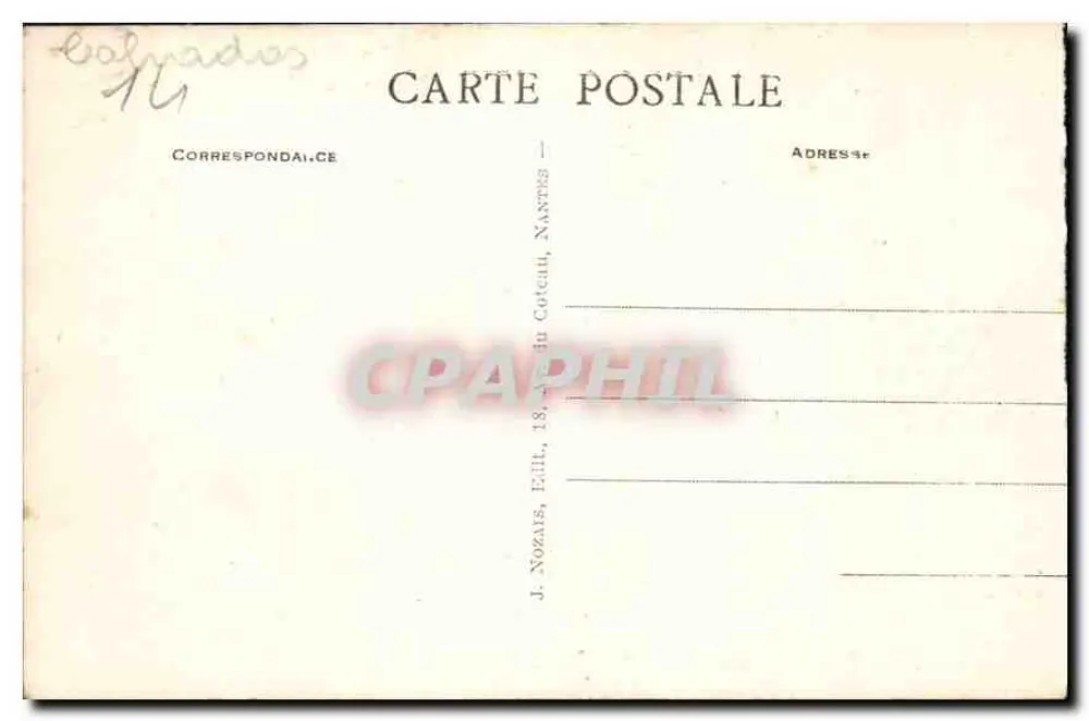 Lisieux — Manoir de la Salamandre — J. Nozares, 18, Avenue du Cateau, Nantes - Verso