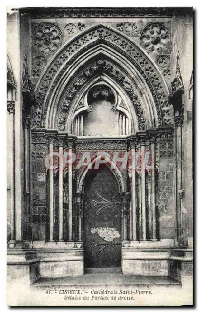 Lisieux — Details des rechten Portals — Kathedrale Saint-Pierre — G. Arraud, Verlag, Nantes - Vorderseite