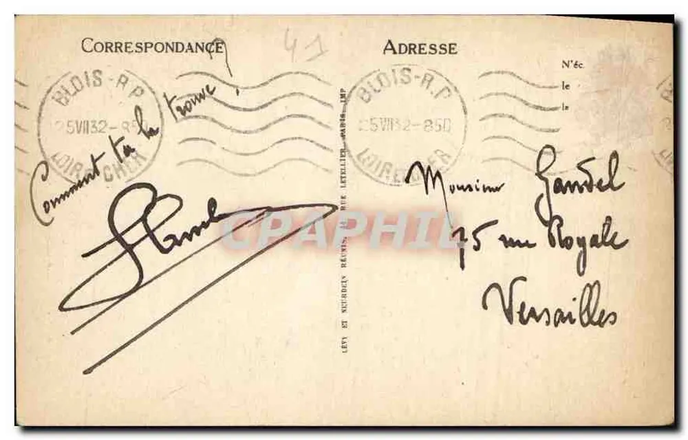 Blois — O Castelo — Cul de Lampe — LL — n°339 - Verso