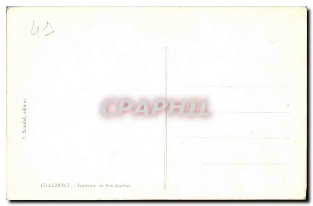 Chaumont - Fonte de Mouchardonn — P. Scordal, editor - Verso
