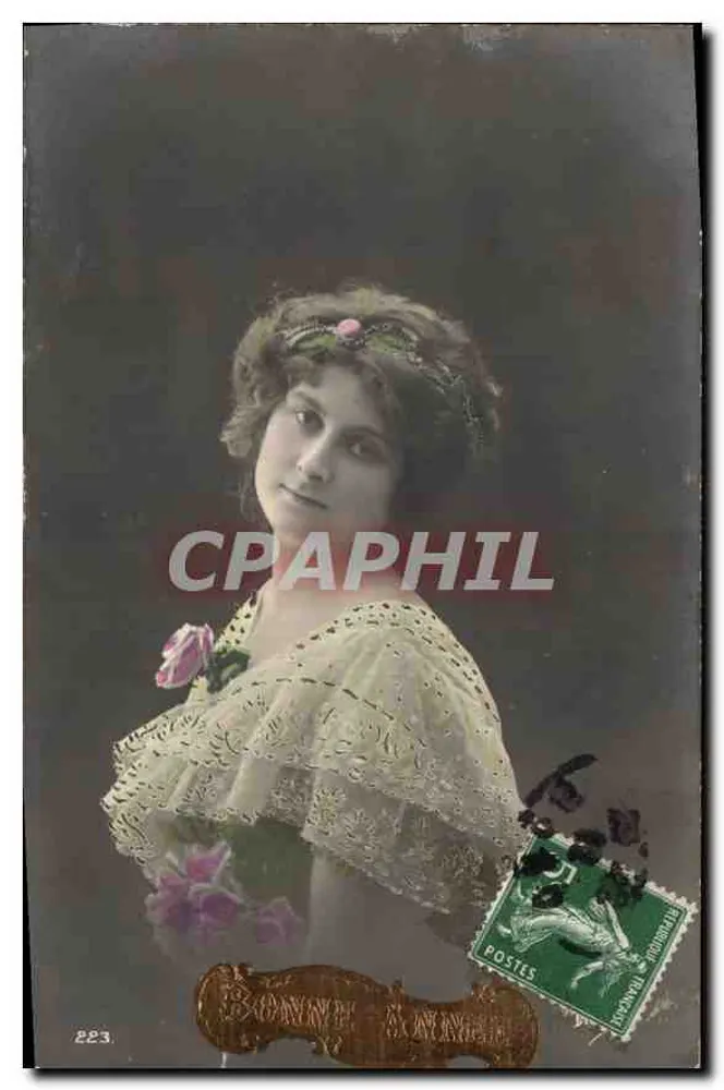 Junge Frau in Seidenkleid — Portrait — unbekannter Verleger, Nr. 223 - Vorderseite