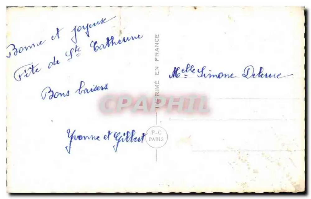 Lächelnde junge Frau — Rosen-Verzierung — PC Paris 5482 - Rückseite