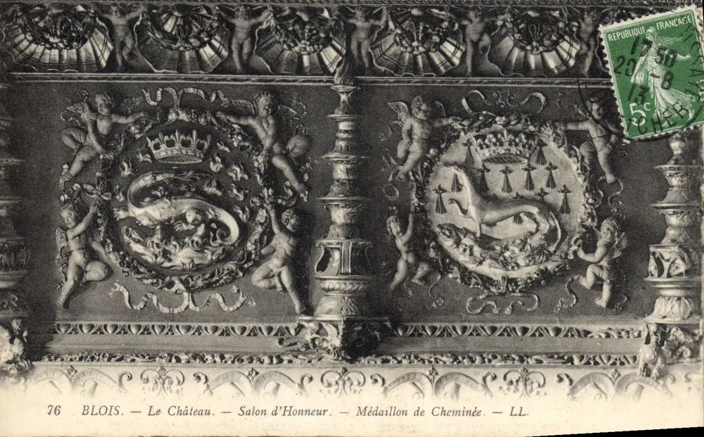 Blois — Das Schloss — Ehrensaal — Kaminmedaille — LL - Vorderseite