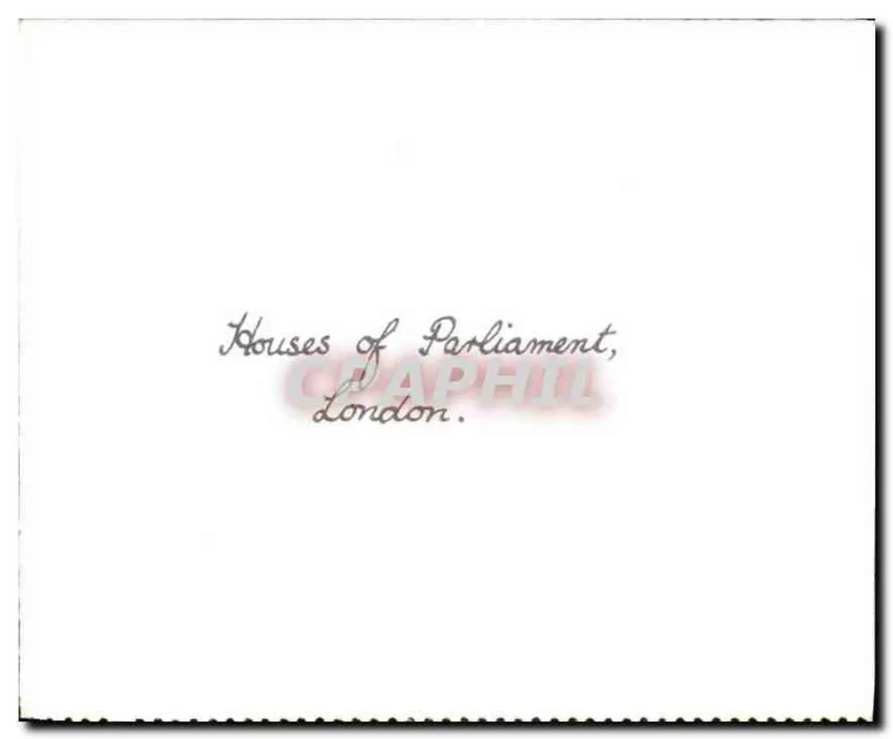 Häuser des Parlaments, London — Ansicht des Flusses mit Booten — Kein Verleger oder Seriennummer sichtbar - Rückseite