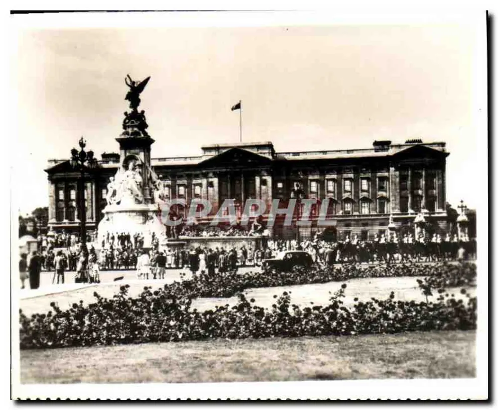 Victoria Memorial und Buckingham Palace, London — historische Ansicht — kein Verleger oder Seriennummer sichtbar - Vorderseite