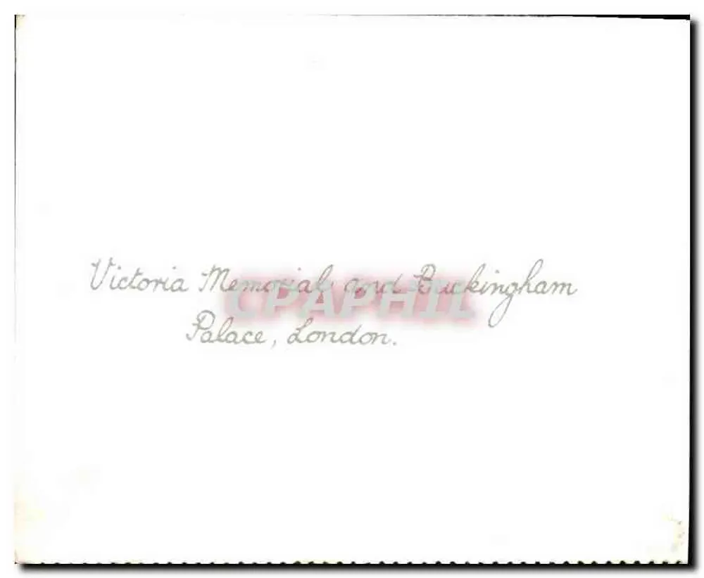 Victoria Memorial und Buckingham Palace, London — historische Ansicht — kein Verleger oder Seriennummer sichtbar - Rückseite