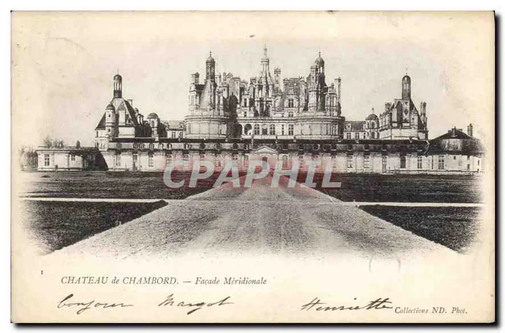 Castelo de Chambord — Facha Meridional — Henriette Collections ND. Fot. - Frente