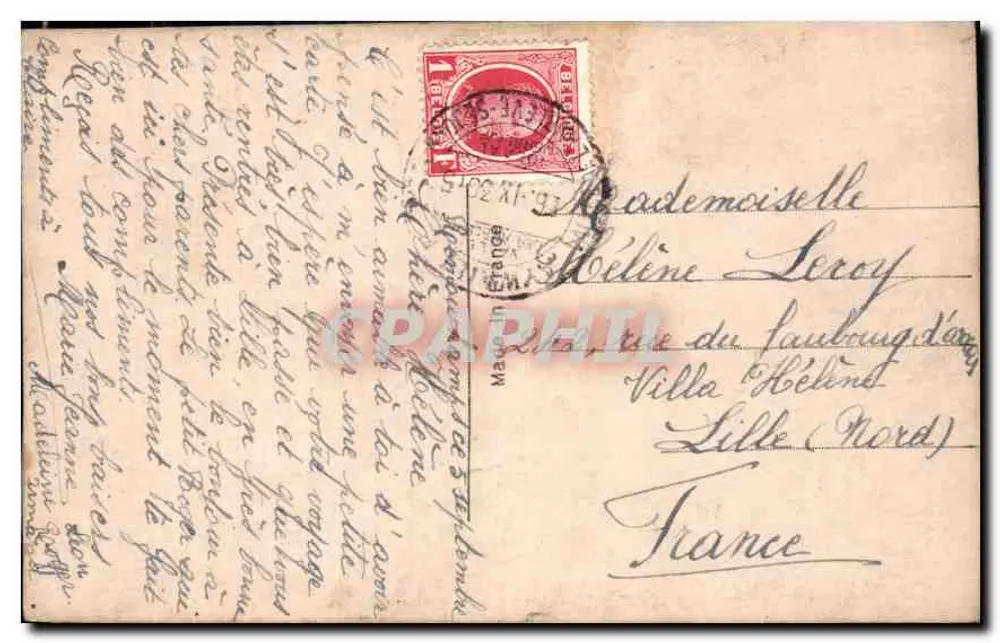Jovem mulher — retrato em tons de roxo — editor P.G. Anglès, n° 2407 - Verso