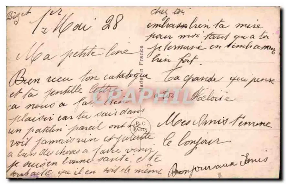 Retrato de uma jovem mulher — editor P.C. Paris, n° 2476 - Verso