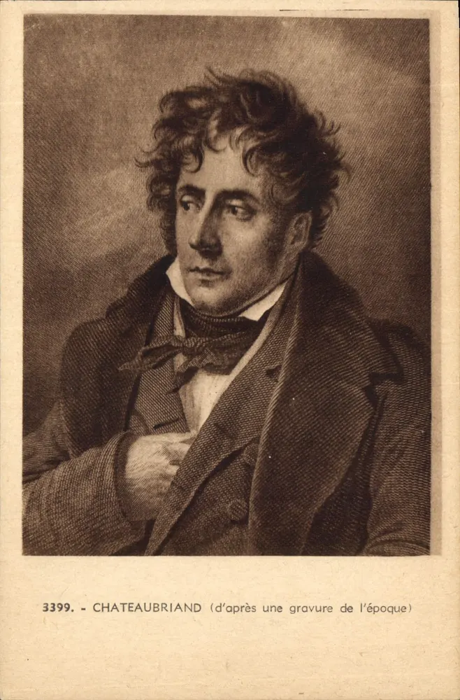Chateaubriand — retrato gravura da época — Edição Meuny, Béarn - Frente