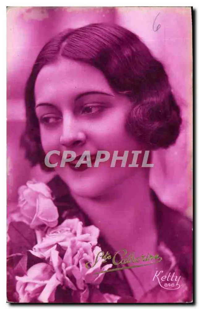 Jovem mulher com rosas — Série Ketty 846 — Editor Sète Catherine - Frente