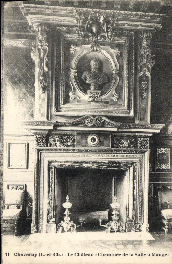 Cheverny (Loire-et-Cher) - Das Schloss - Kamin der Speisekammer - Vorderseite