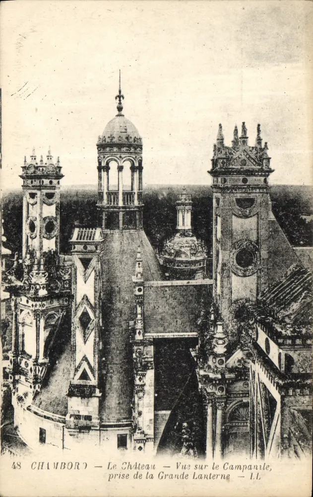 Chambord — Das Schloss — Aussicht auf den Campanile, Aufnahme von der Grande Lanterne — L.L. — n°48 - Vorderseite