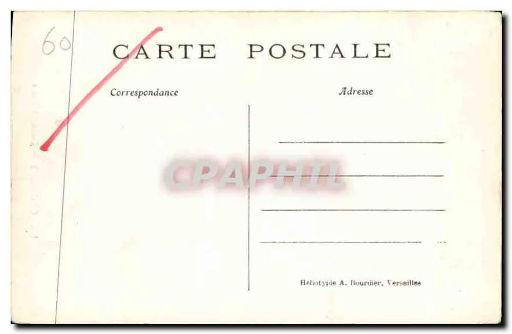 Chantilly — Porte Saint-Denis — Héliotypie A. Bourdier, Versailles, n° 93 - Verso