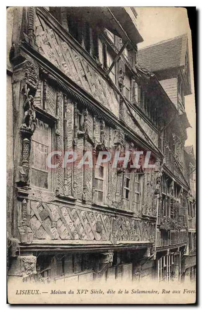 Lisieux — Haus des 16. Jahrhunderts, genannt Salamandre, Rue aux Feves - Vorderseite