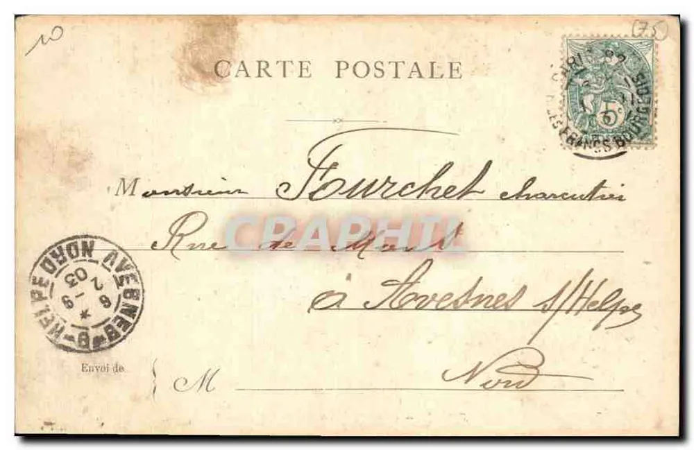 Paris — Champs-Élysées, Petit Palais — editor: Anatole Vaillot, número de série 902 - Verso