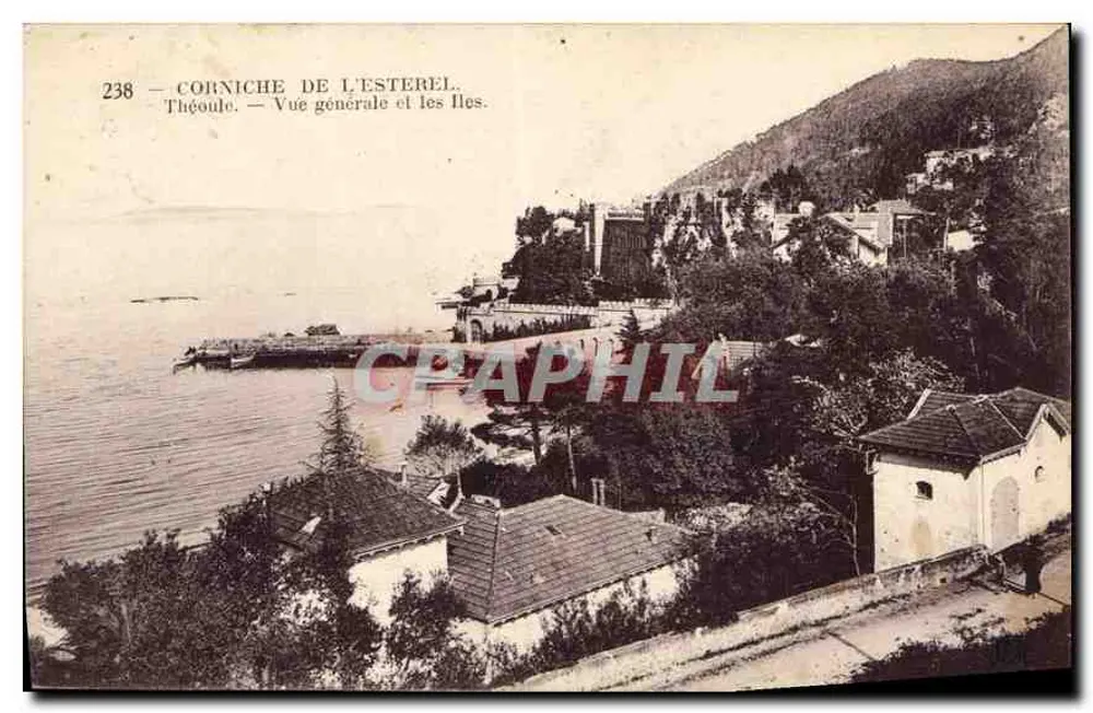 Corniche do Estérel — Théoule — Vista geral e as ilhas — Editor Neurin Frères, n° 238 - Frente