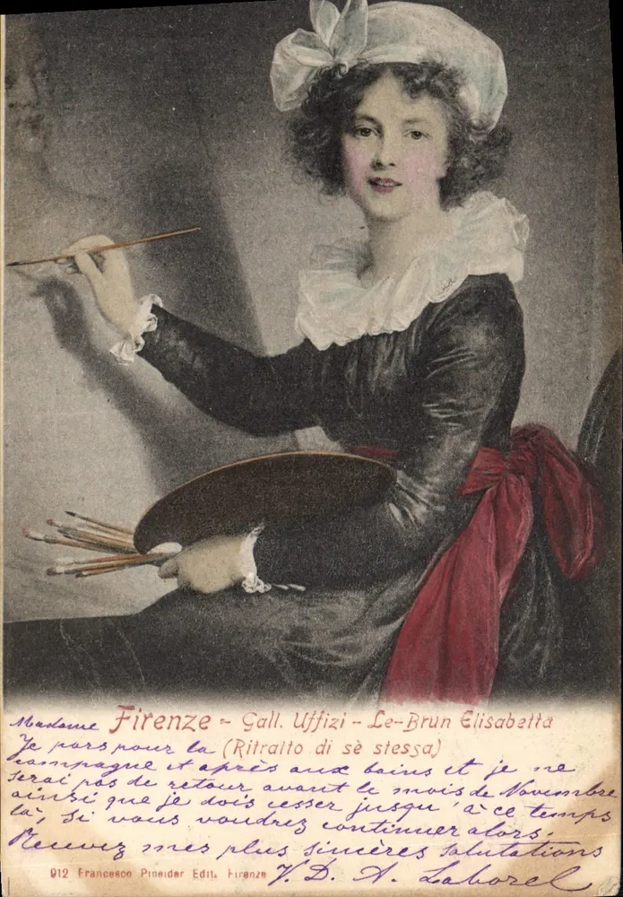 Madame Firenze - Gall. Uffizi - Le-Brun Elisabetta — (Ritratto di sè stessa) — Francesco Pineder Edit., Firenze, n° 912 - Frente