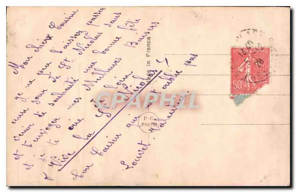 Dziewczyna w stroju świątecznym — S. Nicolas — wydawca S. Nicolas n° 2585 - Rewers