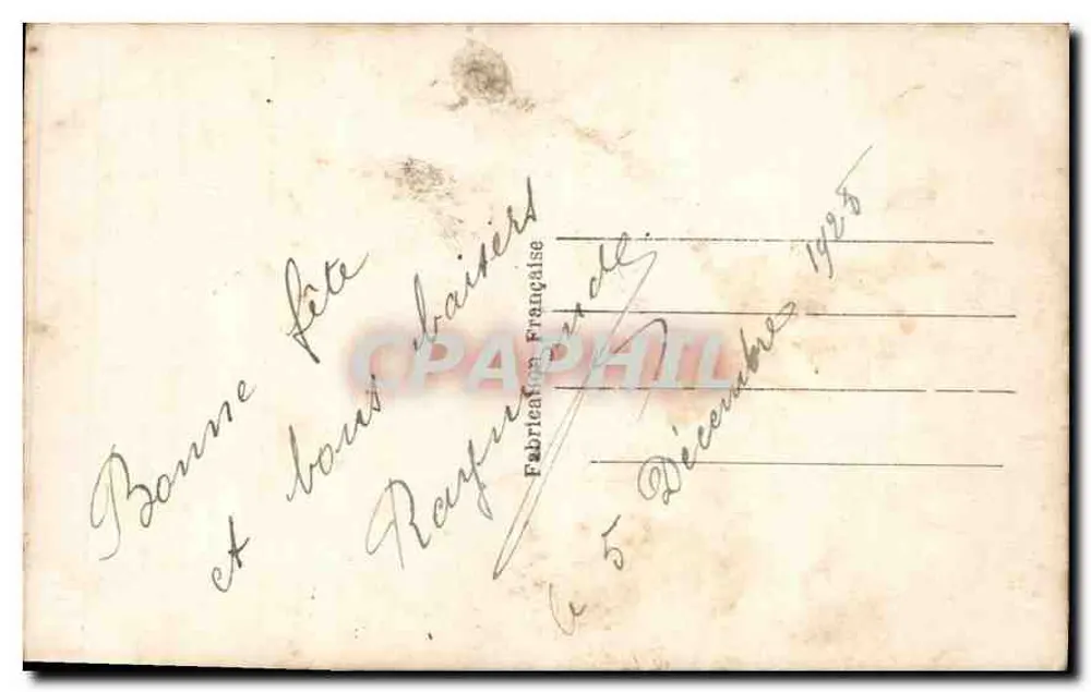 Menina brincando com um telefone — Bilhete postal antigo 1920 — editor 'C. R.' - Verso