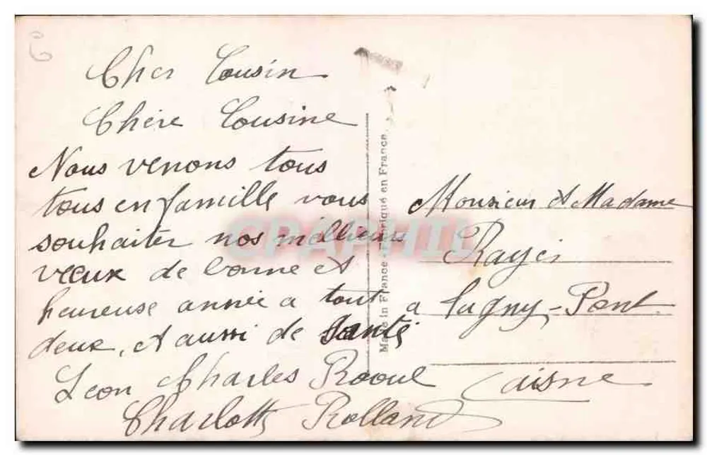 Dwie młode kobiety — fotografie w kolorze różowym — podpisane 'Lily 1559' i 'Bonne Année' - Rewers