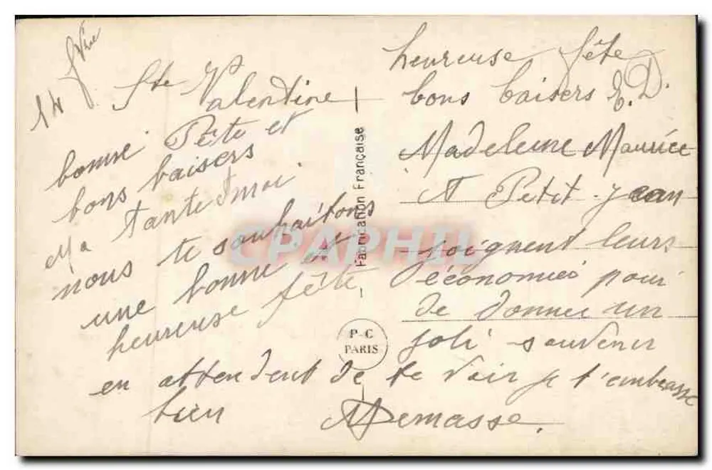 Jovem menino com envelope e rosa — editor PC PARIS n° 680 - Verso