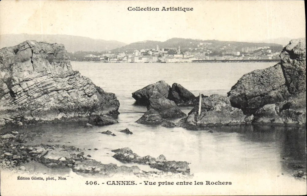 CANNES — Aussicht zwischen den Felsen — Édition Gilelta, phot., Nice, n° 406 - Vorderseite