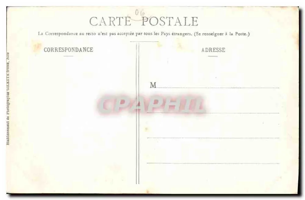 CANNES — Aussicht zwischen den Felsen — Édition Gilelta, phot., Nice, n° 406 - Rückseite