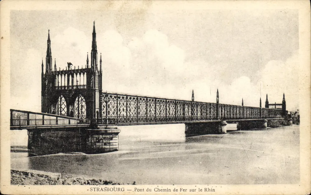 Straßburg — Eisenbahnbrücke über den Rhein — Félix Lulb, Verleger - Vorderseite