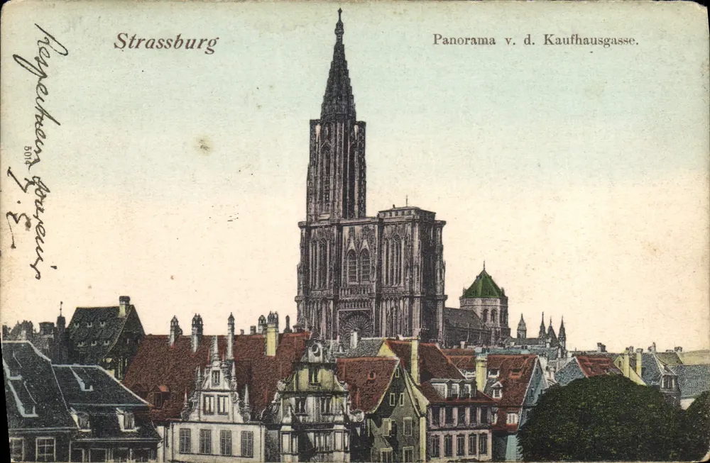 Estrasburgo — Panorama da rua Kaufhausgasse — editor não identificado - Frente