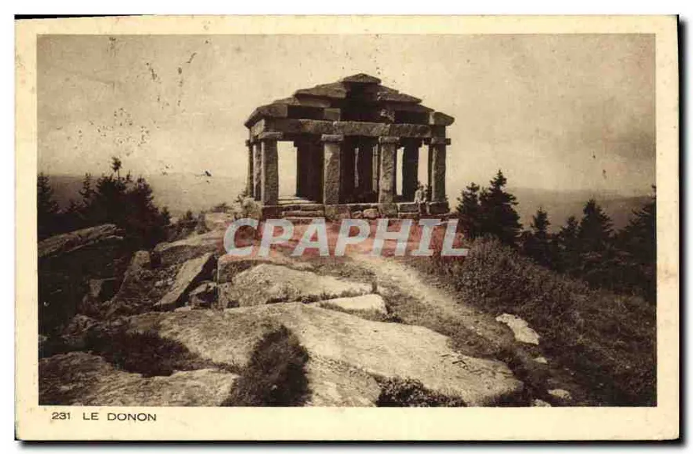 Le Donon — Templo antigo sobre rochedo — Imp. Ed. Bracon-Dornach n°231 - Frente