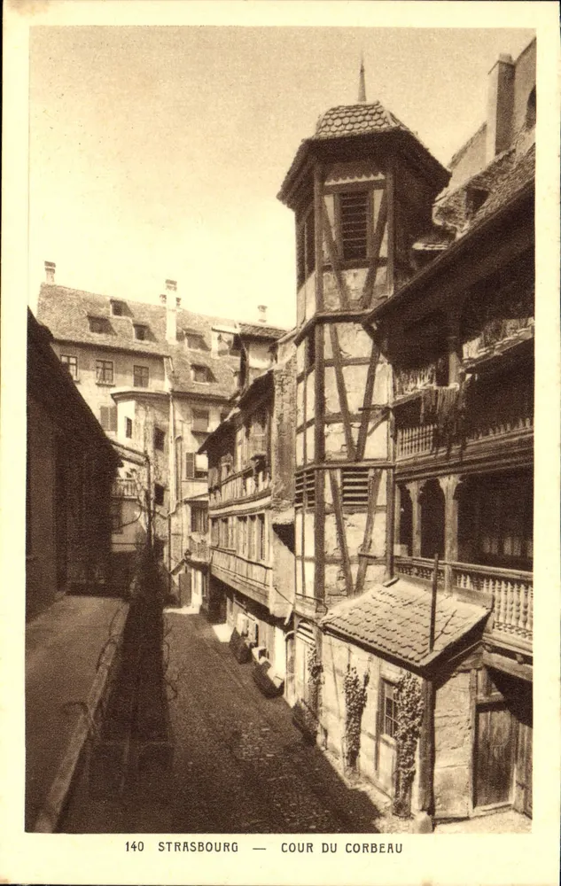 Estrasburgo — Cour du Corbeau — editor « La Cigogne » n°140 - Frente