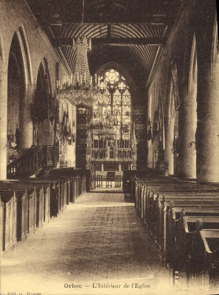 Orbec — Het Interieur van de Kerk — Uitg. H. Hamman - Voorkant