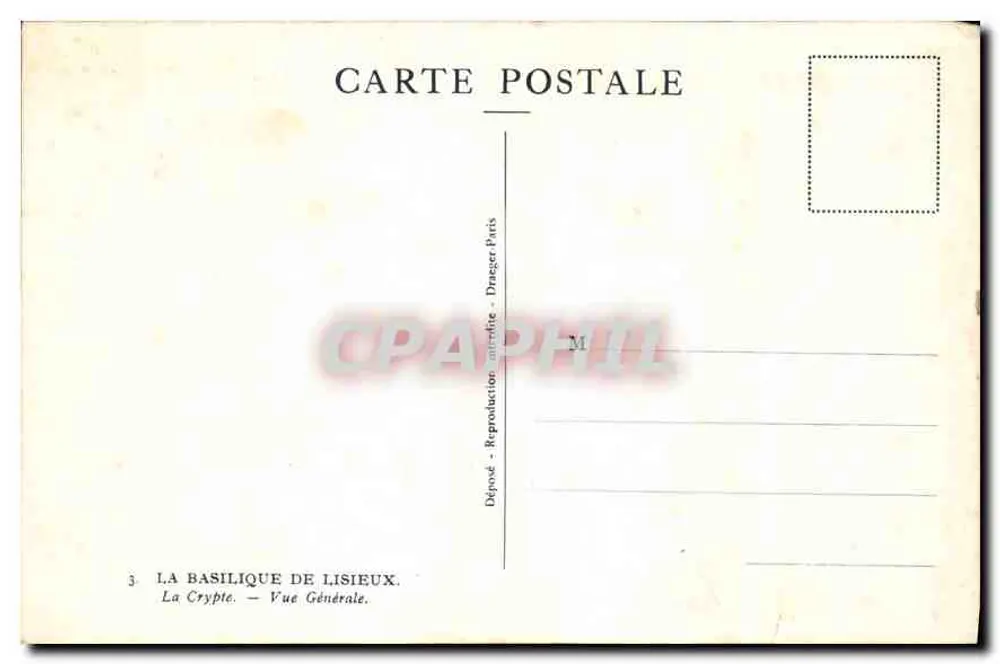 La Cripta — Basílica de Lisieux — Vista General — Dräger París - Reverso