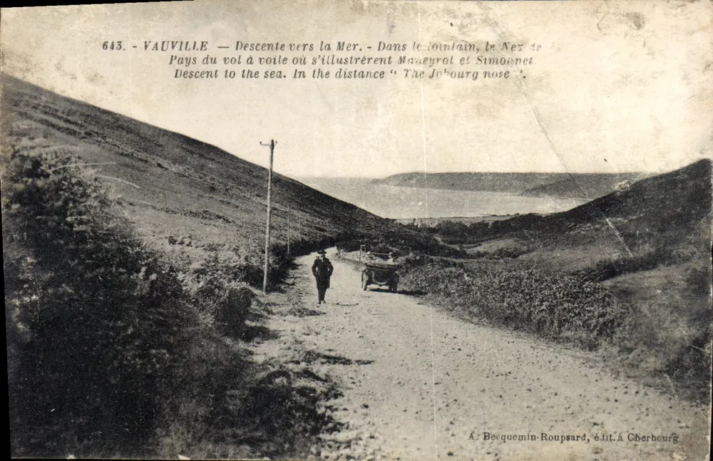 Vauville — Descida para o Mar — A. Becquemin-Roupsard, editor em Cherbourg - Frente
