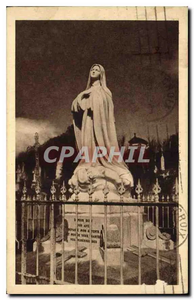Statue der Gottesmutter von Lourdes — Friedhof der Carmeliter von Lisieux — Verlag unbekannt - Vorderseite