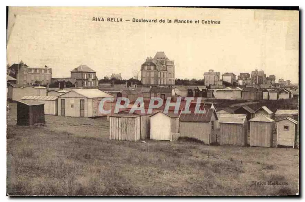 Riva-Bella — Boulevard da Manche e Cabines — Edição Malkorne - Frente