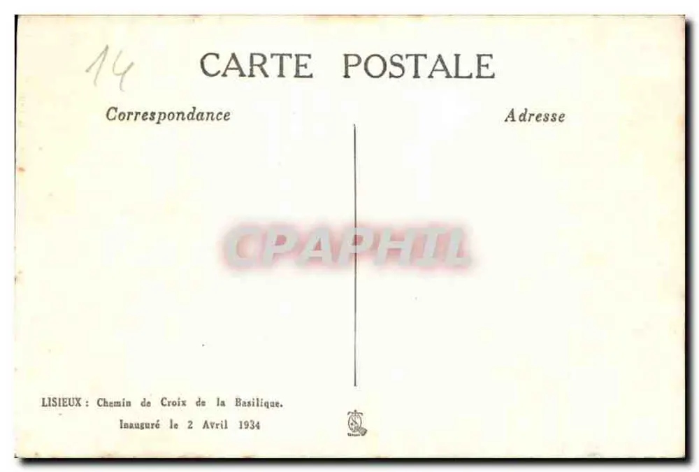 Lisieux — Cruz da Basílica — n°14 - Verso