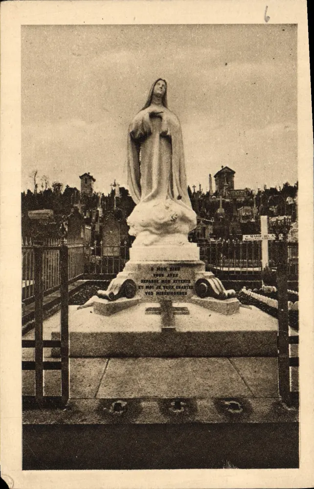 Statue der Jungfrau von Lourdes — Carmeliterfriedhof von Limeux — unbekannter Verleger, Nr. 6 - Vorderseite