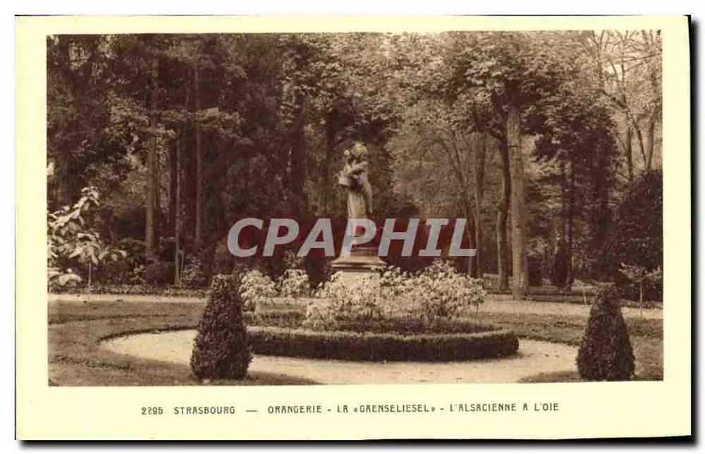 Straßburg — Orangerie — Die « Gränseliesel » — Die Elsässerin mit dem Vogel - Vorderseite