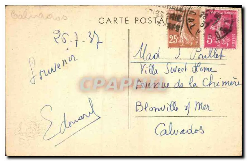 Bayeux (Calvados) — Ansicht der Kathedrale — Fot. Combier Macoun - Rückseite