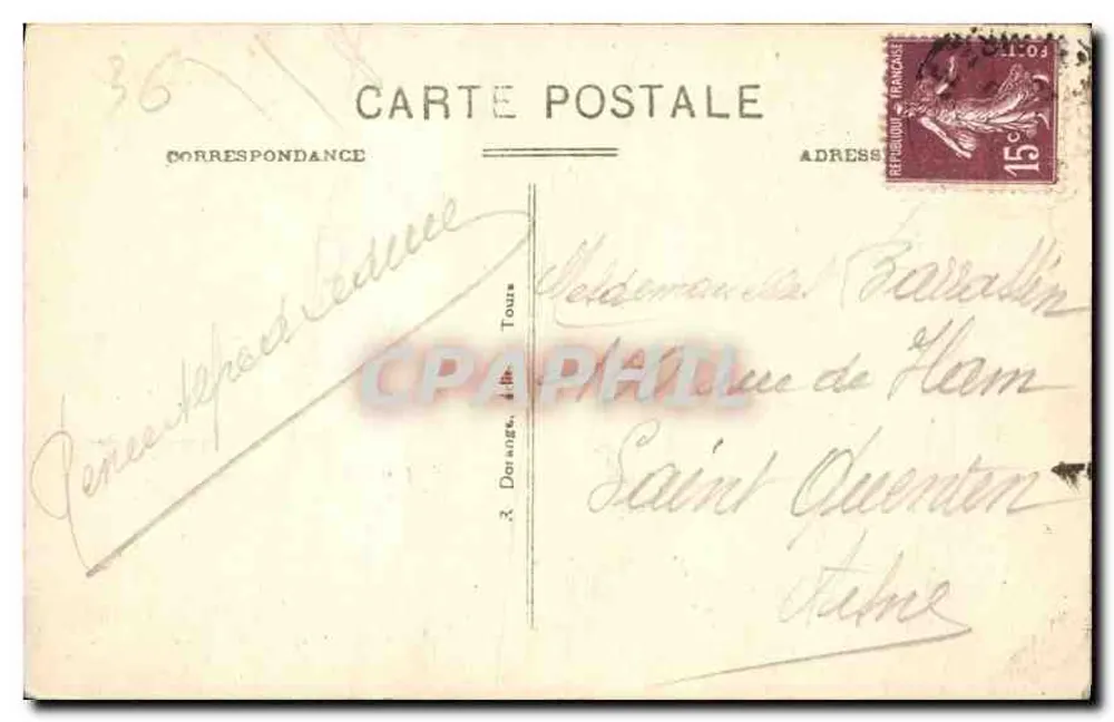 Valençais (Indre) - O Castelo (lado Noroeste) — Bilhete postal antigo n°6 — editor Valençais - Verso