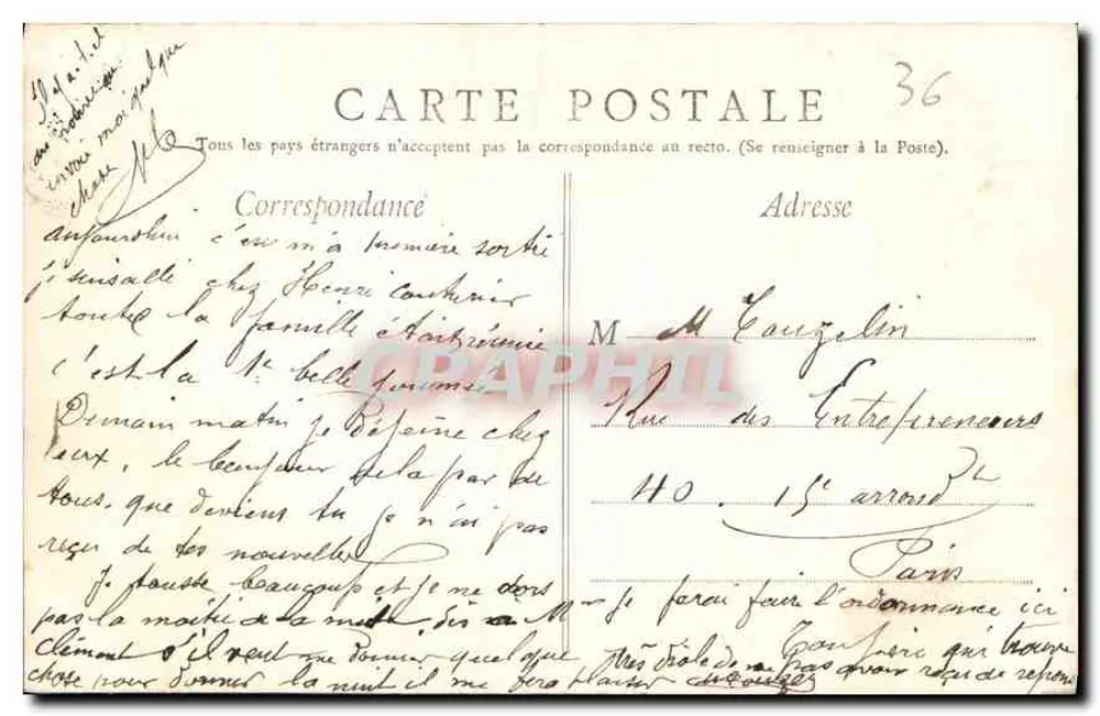 Valençay (Indre) — Kasteel van Valençay — Collectie E. C., Châteauroux. - Achterkant