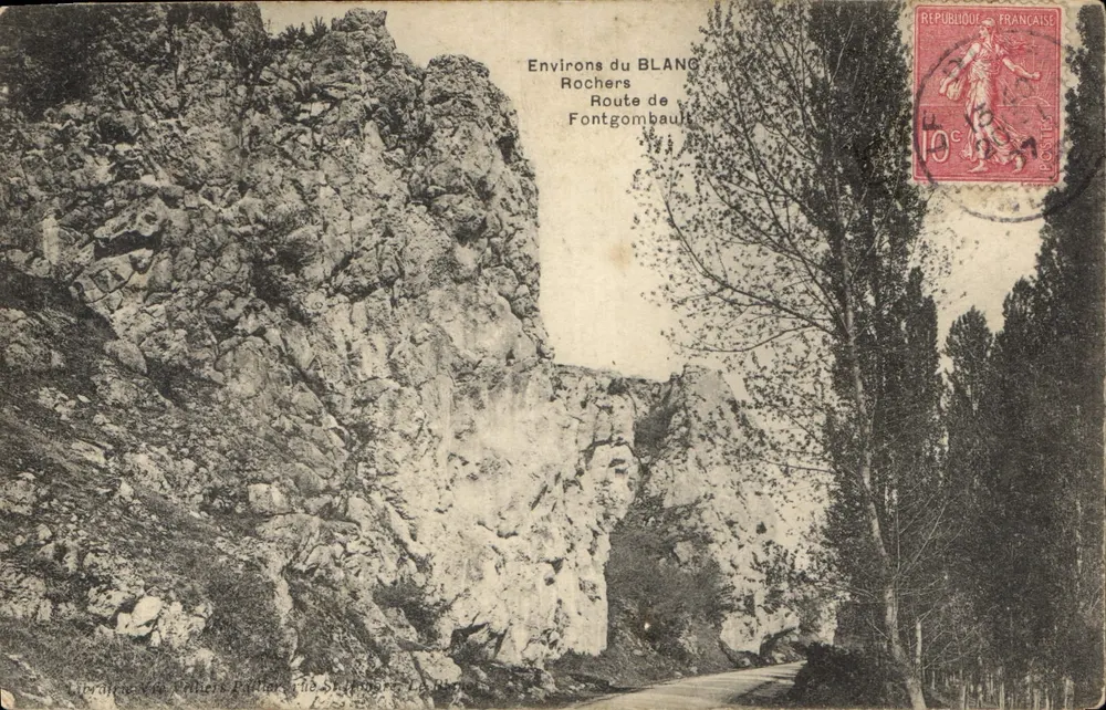 Umgebung des BLANC — Felsen — Straße nach Fontgombault — Verlag: Lindalen, Via Vallis, Le St. Pierre, Le Béthois - Vorderseite